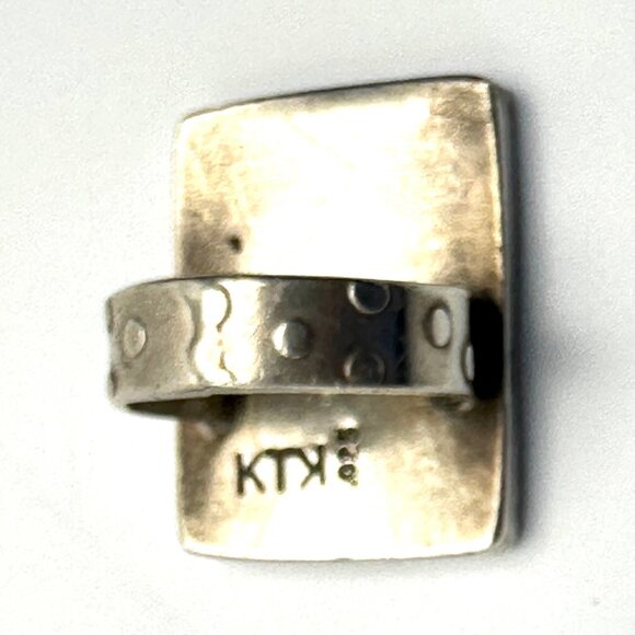 XL Sterling Silver Onyx Statement Art Ring — Unisex — Size 8.25US — GUC - Picture 7 of 11